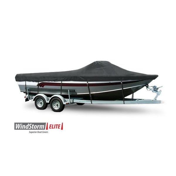 Eevelle Boat Cover ALUMINUM FISHING High Windshield Inboard Fits 18ft 6in L up to 96in W Charcoal SFAFH1896-CHL - main